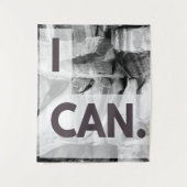 Ik kan grijze stenen rock wandkleed (Voorkant)