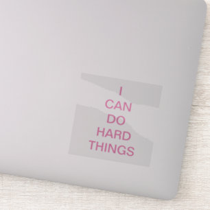 Ik kan harde dingen doen, doorzichtig vinyl sticker