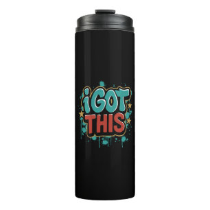 IK KAN HET Graffiti Stijl Motiverende Typografie Thermosbeker