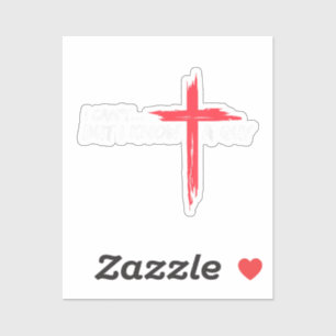 Ik kan het niet, maar ik ken een man Jezus kruis g Sticker
