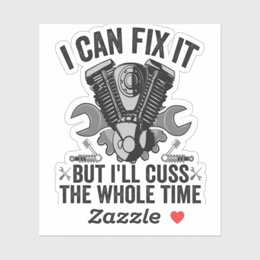 Ik kan het repareren, maar ik zal de hele tijd sch sticker (Vel)