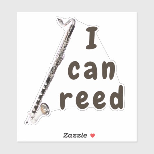 Ik kan lezen: basklarinet sticker (Vel)
