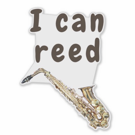 Ik kan lezen: saxofoon sticker (Voorkant)