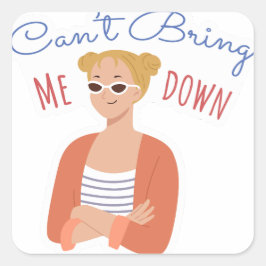 Ik kan me niet neerhalen vierkante sticker