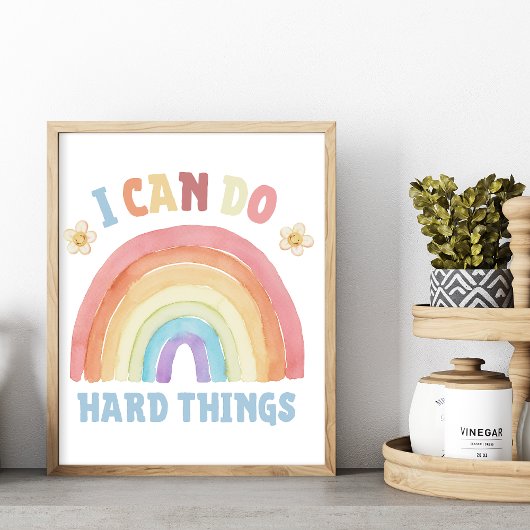 Ik kan moeilijke dingen doen - Kinder positieve be Poster