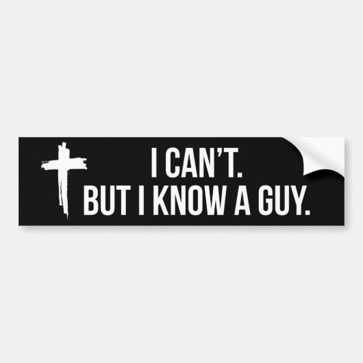 Ik kan niet anders dan dat ik een man Christelijk  Bumpersticker (Voorkant)