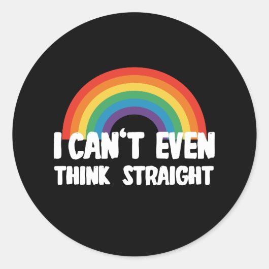 Ik kan niet eens denken dat het grappige Gay Pride Ronde Sticker (Voorkant)