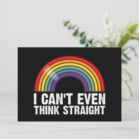Ik kan niet eens denken hetero LGBTQ Pride Maand Kaart (Staand voorkant)