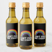 Ik kan niet eens denken hetero LGBTQ Pride Maand Wijn Etiket (Flessen)