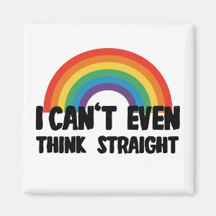 Ik Kan Niet Eens Rechtuit Denken Grappige Gay Prid Magneet