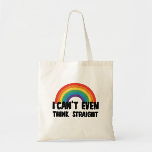 Ik Kan Niet Eens Rechtuit Denken Grappige HBTQ Tro Tote Bag