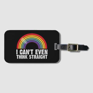 Ik kan niet eens rechtuit denken LGBTQ Pride Month Bagagelabel