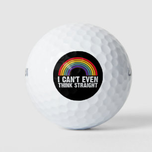 Ik kan niet eens rechtuit denken LGBTQ Pride Month Golfballen