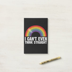 Ik kan niet eens rechtuit denken LGBTQ Pride Month Post-it® Notes