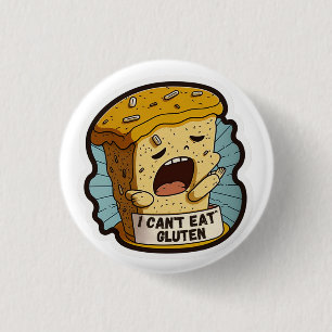 Ik kan niet eten. ronde button 3,2 cm