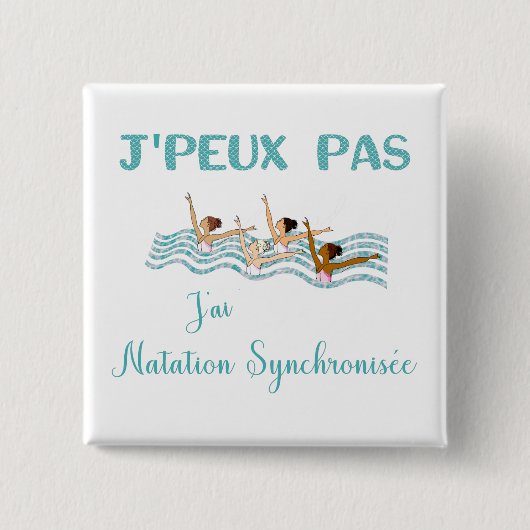 Ik kan niet gesynchroniseerd zwemmen vierkante button 5,1 cm (Voorkant)