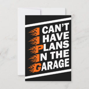 Ik kan niet, ik heb plannen in de garage Autoliefh Bedankkaart