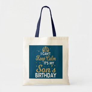 Ik kan niet kalm blijven het is de verjaardag van  tote bag