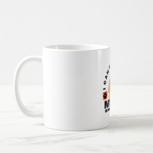 Ik kan niet lang blijven, mijn hond wacht op me koffiemok (Links)