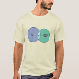 Ik kan niet leven zonder jou met je vlinderdiagram t-shirt