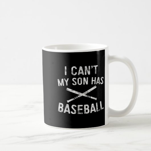 Ik Kan Niet Mijn Zoon Heeft Honkbal Honkbalspeler Koffiemok (Rechts)