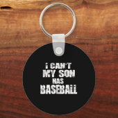 Ik kan niet, mijn zoon heeft honkbal sleutelhanger (Voorkant)