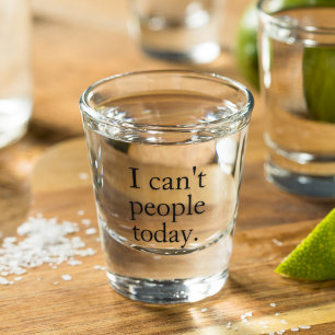 Ik kan niet Minimale Eenvoudige Zwarte Citaat van Shot Glas