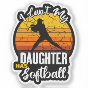 Ik Kan Niet M'n Dochter Heeft Softbal Trots Moeder Sticker