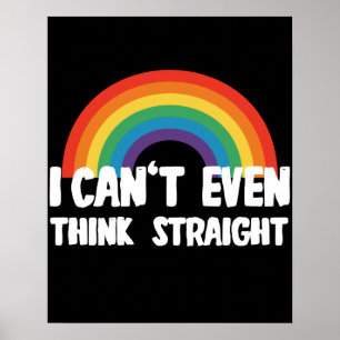 Ik Kan Niet Rechtuit Denken Grappige HBTQ Trots Poster