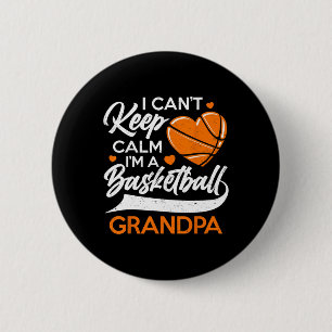 Ik kan niet rustig blijven, ik ben een basketbal o ronde button 5,7 cm