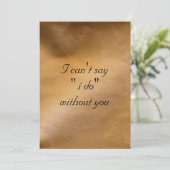 Ik kan niet zeggen dat ik zonder jou doe kaart (Staand voorkant)