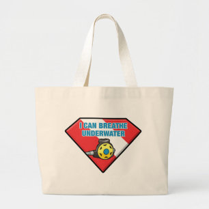 Ik kan onder water ademen grote tote bag