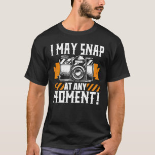 Ik kan op elk moment een fotograaf camera-foto mag t-shirt
