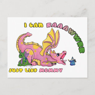 Ik kan RAWR, net als een leuk baby-drakenmeisje va Briefkaart