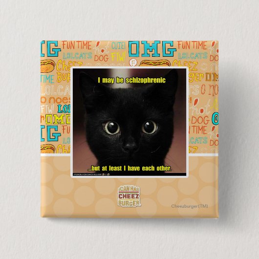 Ik kan schizofreen zijn vierkante button 5,1 cm (Voorkant)