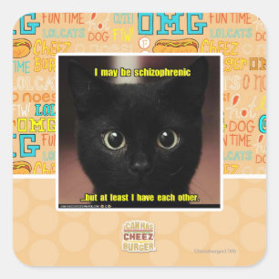 Ik kan schizofreen zijn vierkante sticker