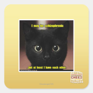 Ik kan schizofreen zijn vierkante sticker