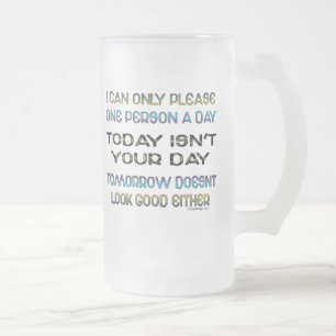 Ik kan slechts één persoon per dag Humor Matglas Bierpul