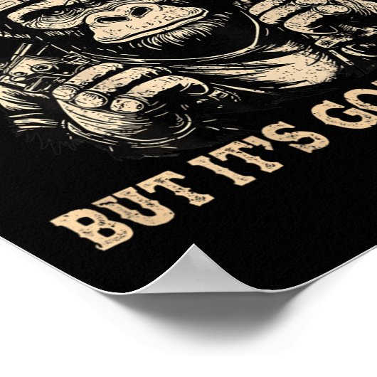 Ik kan Stud repareren, maar het gaat Monkey Funny Poster (Hoek)