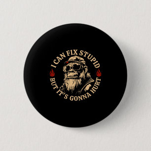 Ik kan Stud repareren, maar het gaat Monkey Funny  Ronde Button 5,7 Cm