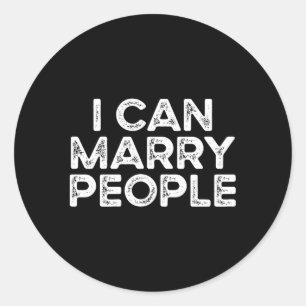 Ik kan trouwen met een ambtenaar van het huwelijk ronde sticker