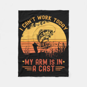 Ik kan vandaag niet werken, mijn arm in het gips G Fleece Deken