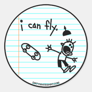 Ik kan vliegen. ronde sticker