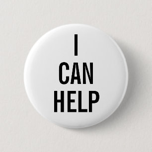 Ik kan vrijwilliger-witte Button helpen