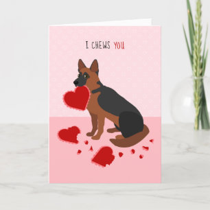 Ik kauw op jou Duitse Herdershond Valentijnsdag Feestdagen Kaart