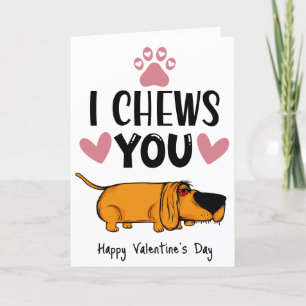 Ik kauw op jou...Valentijnskaart van de hond Feestdagen Kaart