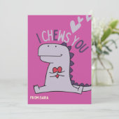 Ik kauw op jou! Valentijnskaart voor in de klas  Feestdagenkaart (Staand voorkant)