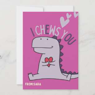 Ik kauw op jou! Valentijnskaart voor in de klas  Feestdagenkaart