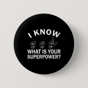 Ik Ken Asl Wat Is Je Superpower Bewustzijnsteken Ronde Button 5,7 Cm