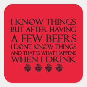 Ik ken dingen vierkante sticker